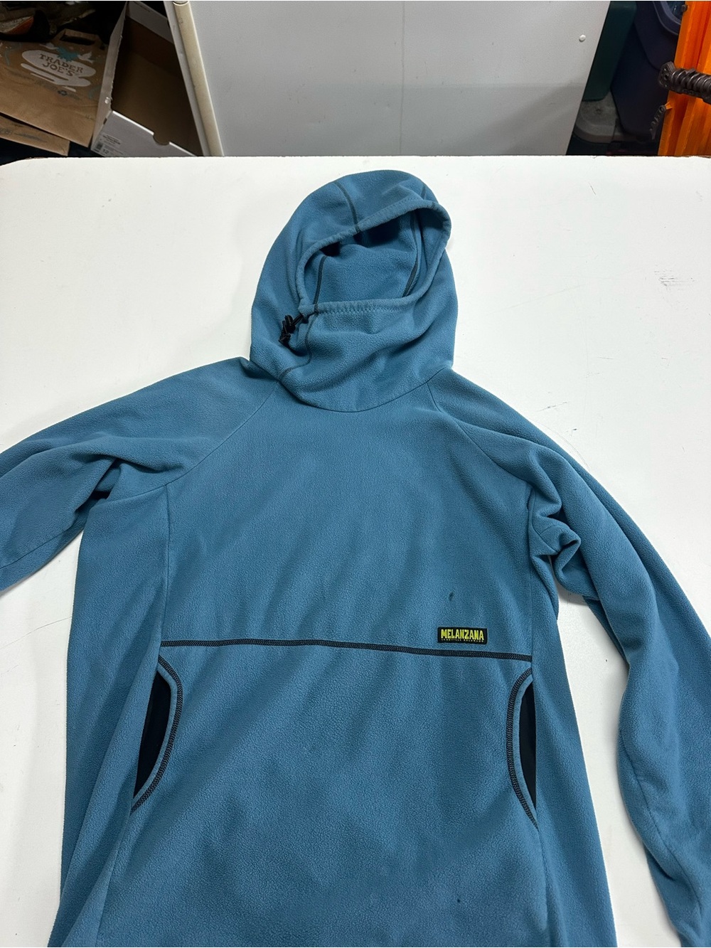 Melanzana Men's Teal Hooded Fleece Pullover